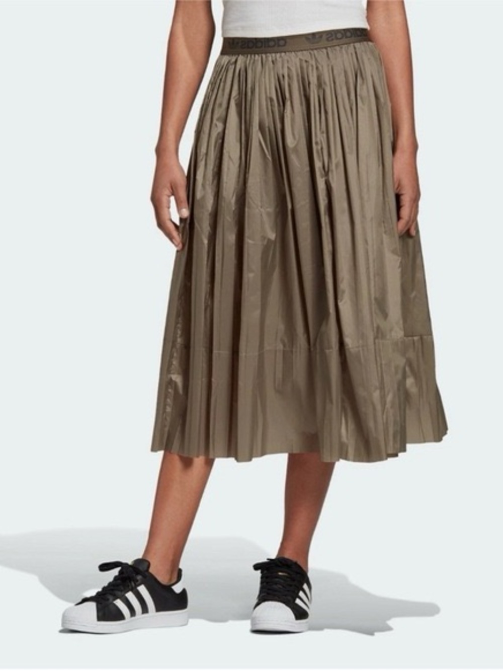 adidas green pleated skirt.